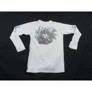 Jamaica Joe's Palm Tree Graphic White T-shirt Youth Sz 14L-16L 1980s